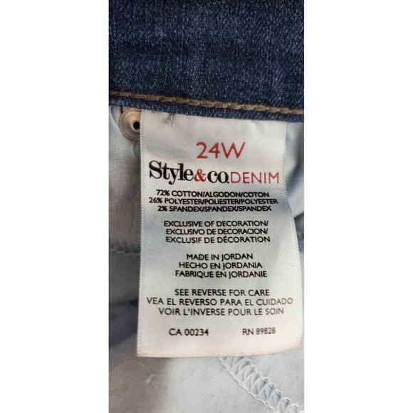 Macys' Plus Size 24WP High Rise Straight Leg Jeans Classic Fit, Old Money Style - Picture 9 of 12